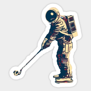 Astronaut Playing Golf Sticker